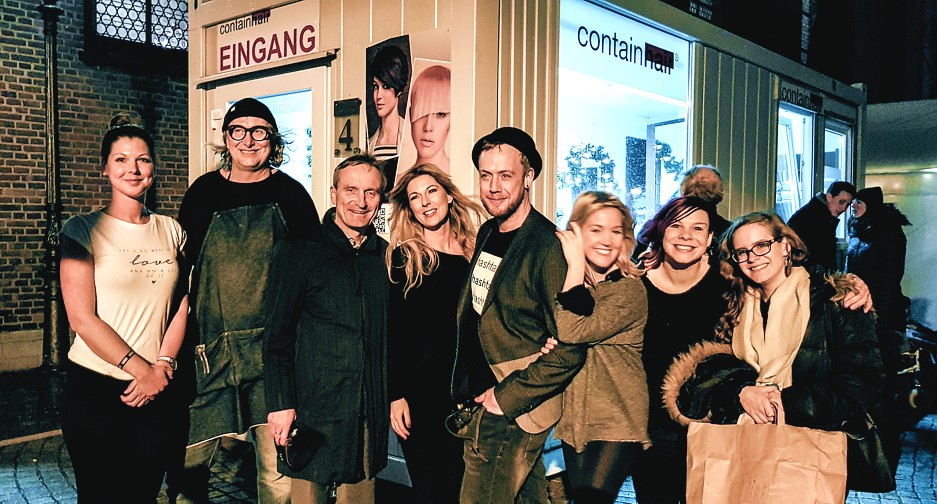 Friseurcontainer-Aktion